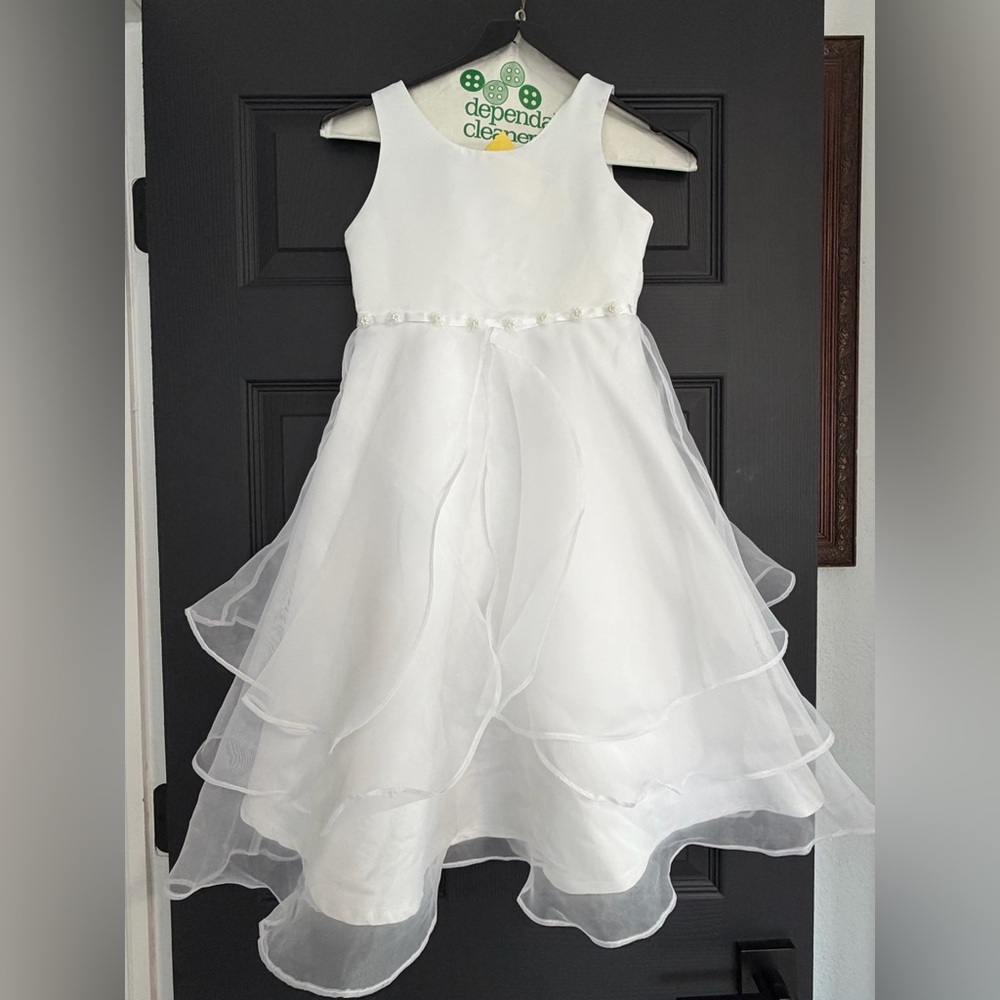 Jayne Copeland White Layered Formal Dress